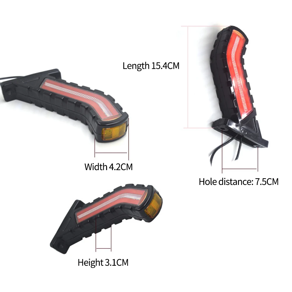 

2pcs 12-24V LED Truck Side Marker Outline Marker Tail Lights For Trailer Van Turn Light Indicator Taillight High Quality