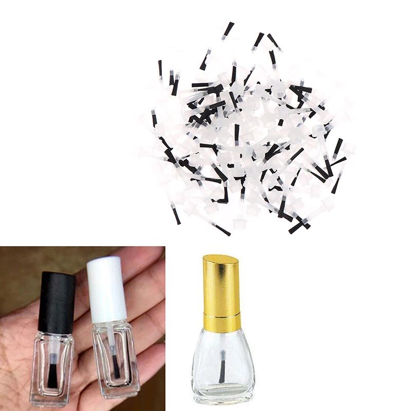 

100Pcs/lot White Nail Polish Applicator Brushes Replacement Liquid Dipping Gel Brushes For Salon Nail Art Beauty Manicure Tool