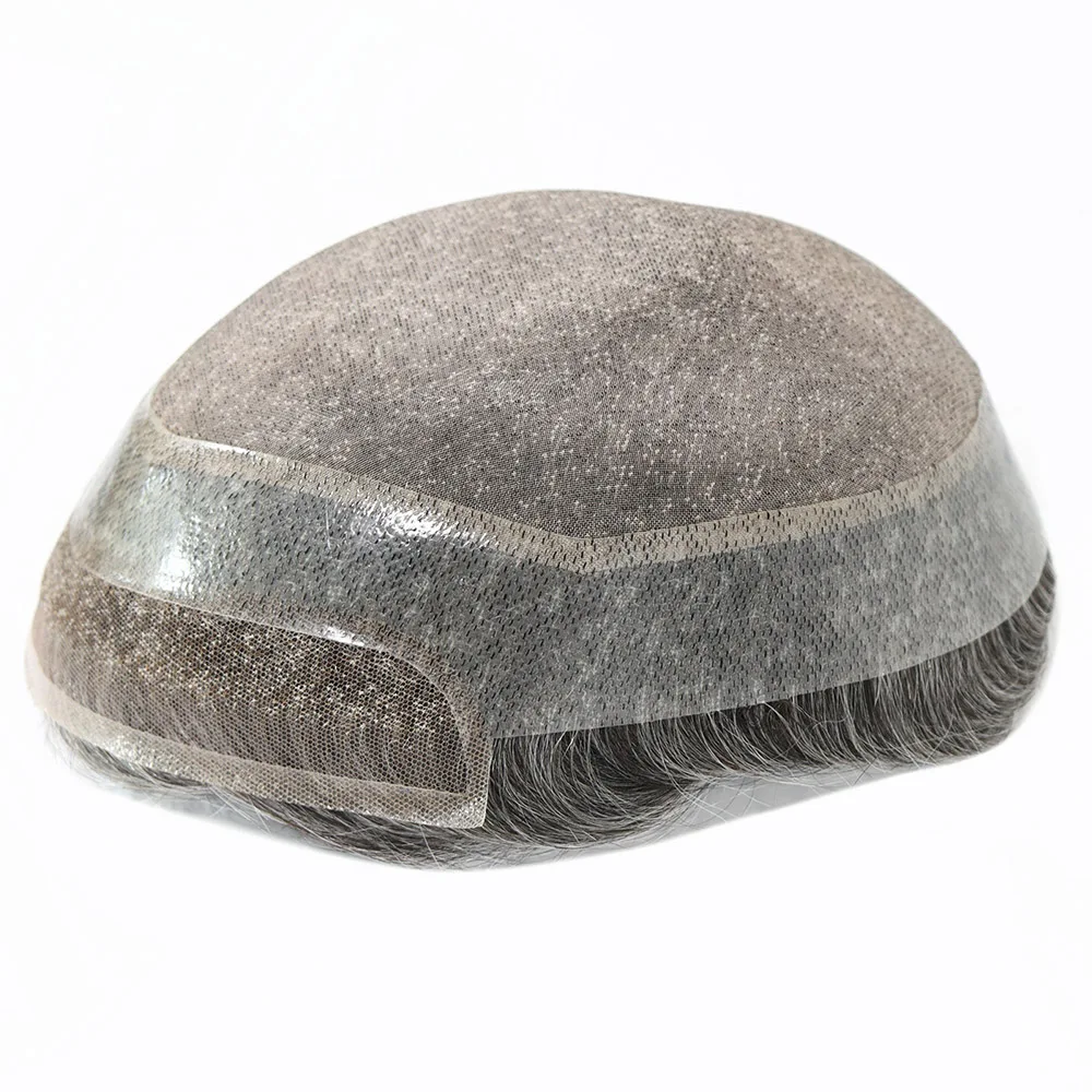 Роскошный блог Remy Hair Протез для мужчин Индийский парик с одним узлом из