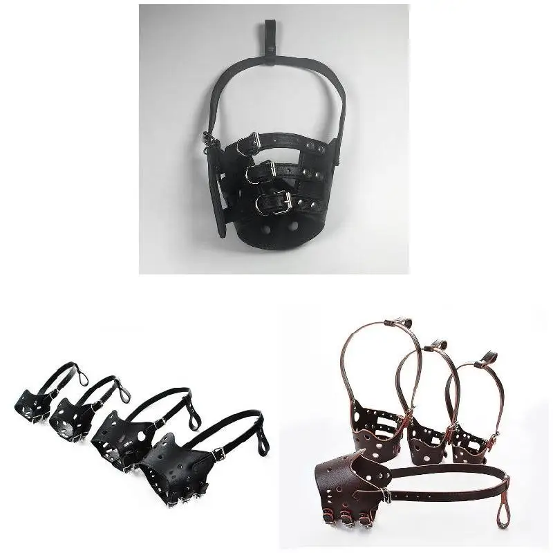 

PU Leather Pet Dog Muzzle Adjustable Mask Grooming Anti Bite Muzzles for Small Large Dogs GRSA889