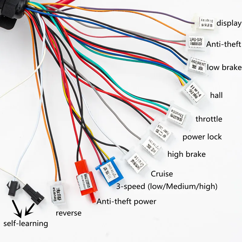 

Brushless Hub Motor Controller 3000W 48V/60V/72V 80A 24mos For E-Bike E-Scooter 24 Tube Square Wave Controller Automatic Identi