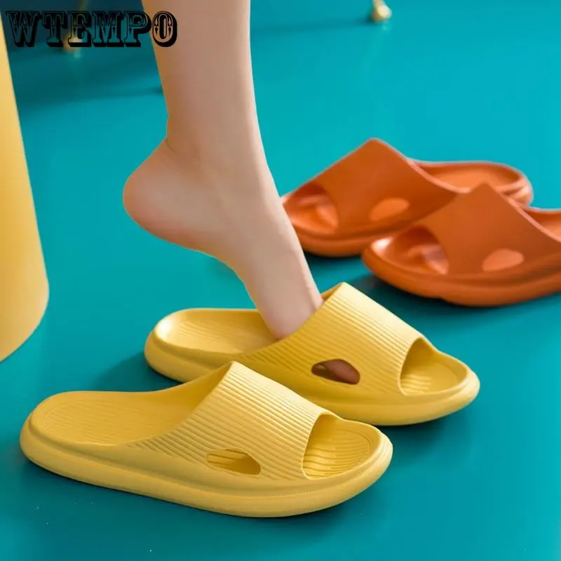 WTEMPO Women Bathroom Shower Slippers Couples Home Soft Sole Non Slip Slides EVA Anti-Slip Indoor Shoes Wholesale Dropshipping