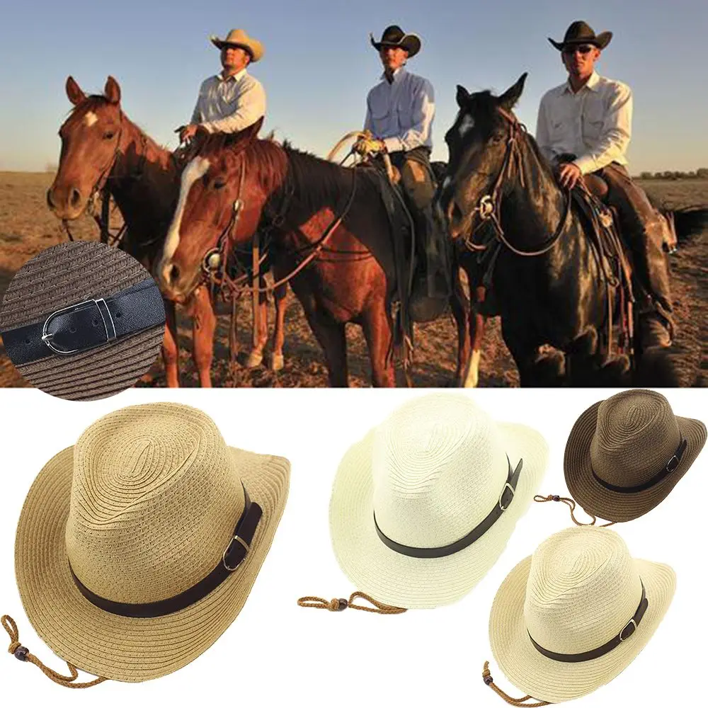 

New Beach Hat Travel Summer Jazz Aldult Sun Hat Cowboy Straw Hat Sheriff