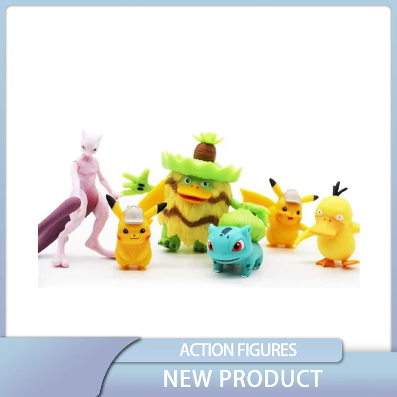 

Pokemon Detective Pikachu Wtc Pikachu Mewtwo Psyduck Bulbasaur Anime Action Figures Collect Model Toys