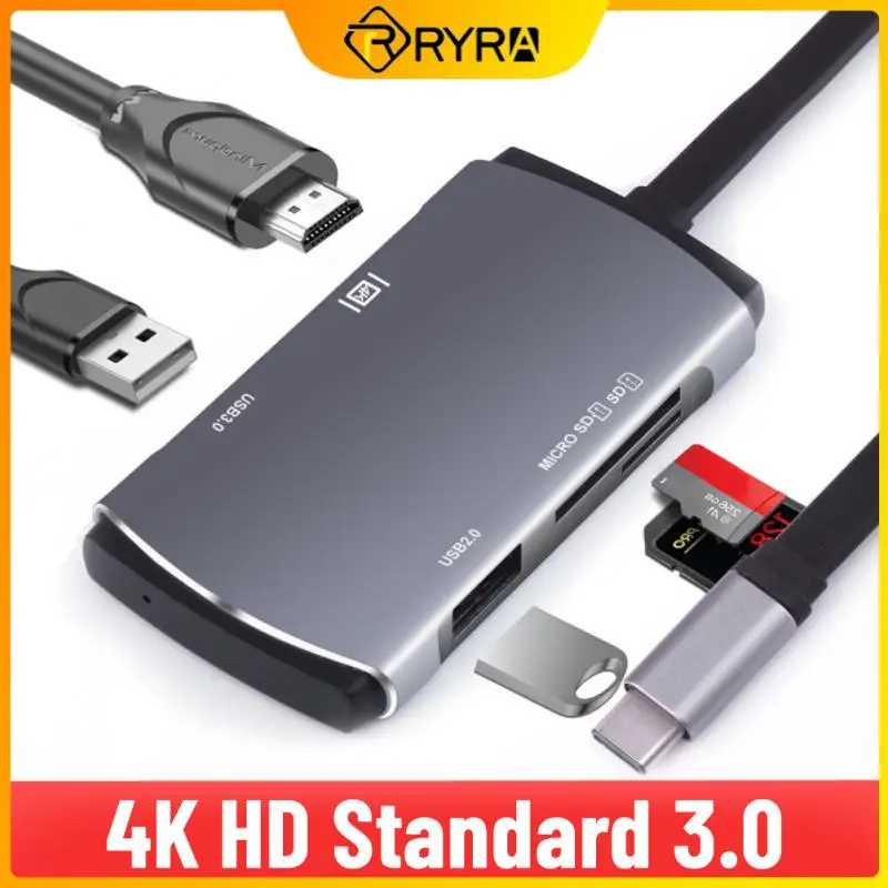 

5 в 1, USB-хаб с портом Type-c и HDMI