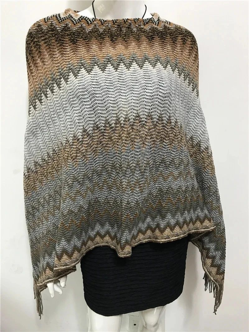 Женская осенне-Весенняя накидка в полоску цвета хаки