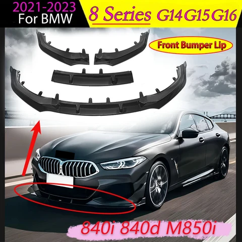 3 шт. для BMW 8 серии G14 G15 G16 840i 840d M850i 2021-2023 автомобильный передний бампер, спойлер, нижний сплиттер, диффузор, лезвие кузова, комплект