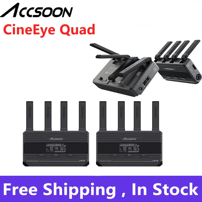 

Accsoon CineView Quad Dual Band Wireless Camera Video Transmitter Receiver SDI&HDMI 500ft 60ms Latency Transmission System