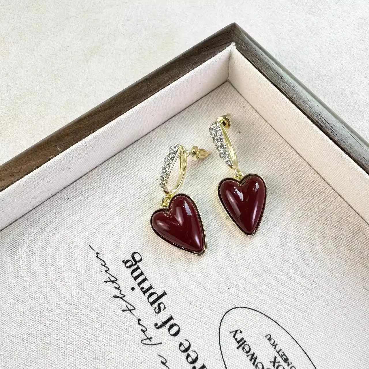 Новые красные серьги с французским цирконием для женщин элегантные Подвесные в