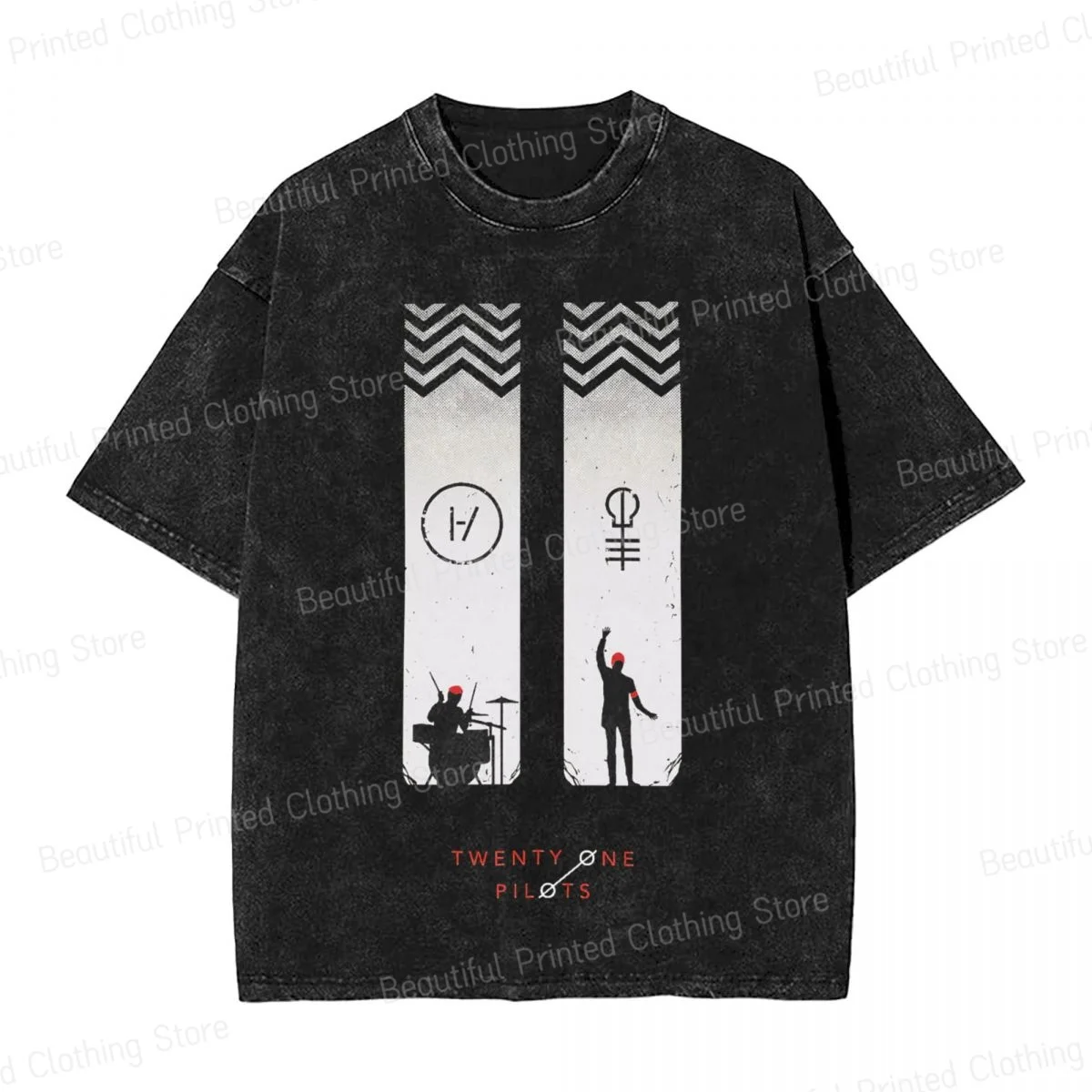 Футболка для пар Twenty One Pilots футболки с потертым принтом свободная дышащая