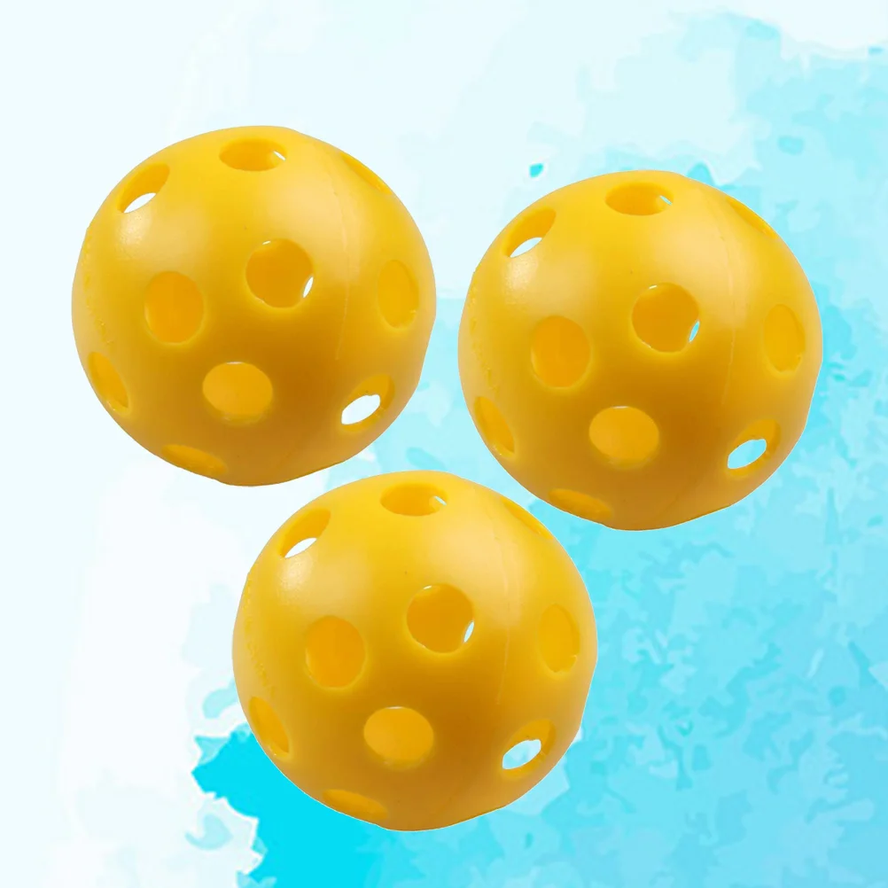 

3pcs Air Flow Hollow Balls Plastic Training Balls for Practice (Yellow)