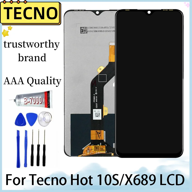 6 82-дюймовый новый ЖК-дисплей X689 для Infinix HOT 10T 10S X689C x689D сенсорный экран дигитайзер