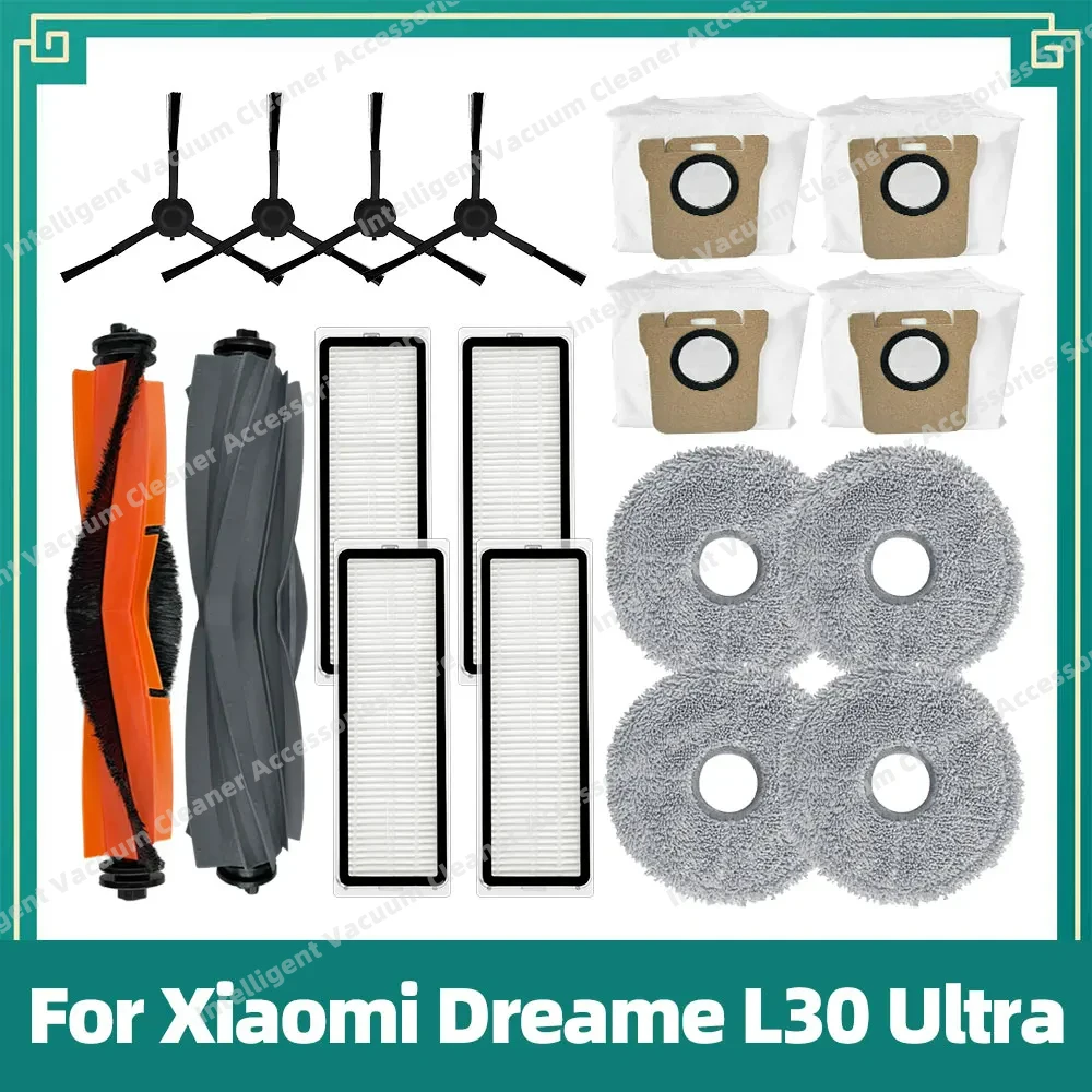 

Совместимо с роботом-пылесосом Xiaomi Dreame L30 Ultra Главный ролик, Боковая щетка, Фильтр Гепа, Моп, Пылесборники, Аксессуары