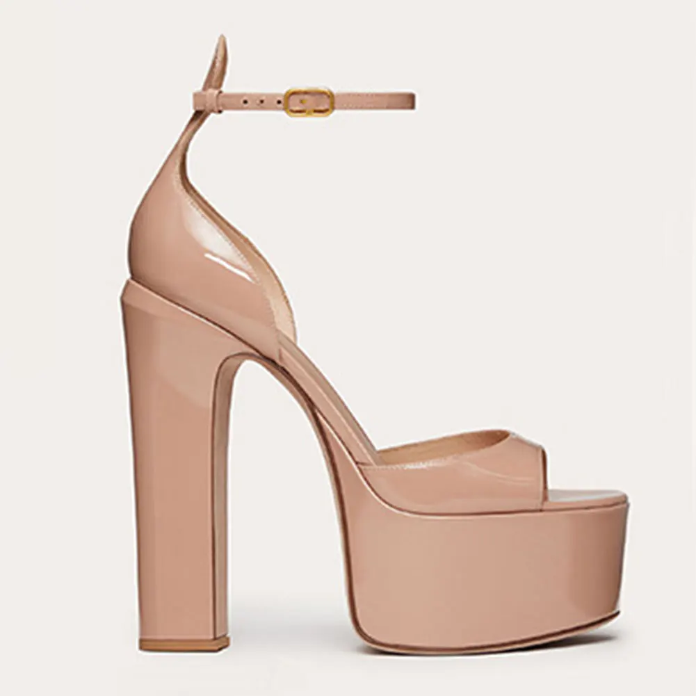 

Gnazhee Brand Sexy Elegant Block High Heels Party Wedding Lady Platform Sandals Women's Shoes