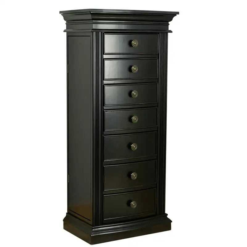 

Wood Jewelry Armoire - Black