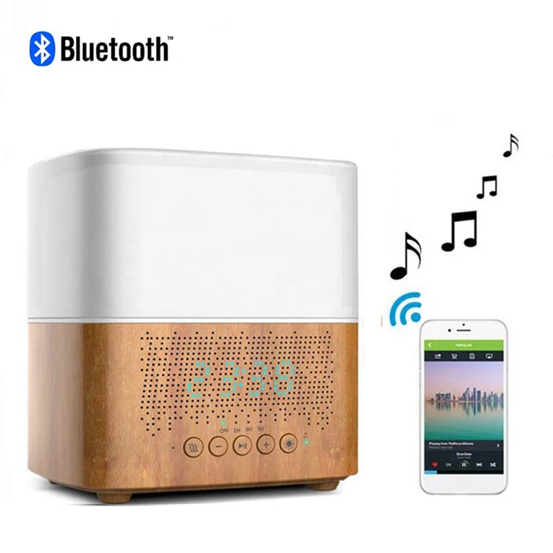 Aromatherapy Diffuser Essential Oil Humidifier Smart Bluetooth Aroma Diffuser With Speaker Time Display Alarm Clock For Home