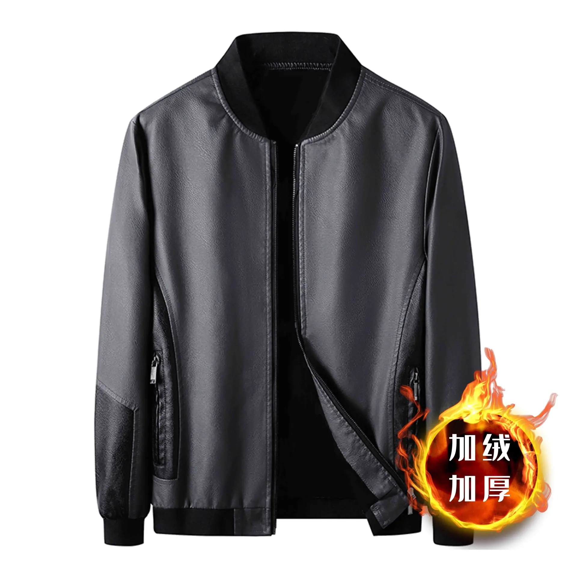 

Кожаная куртка с воротником-стойкой, в Корейском стиле