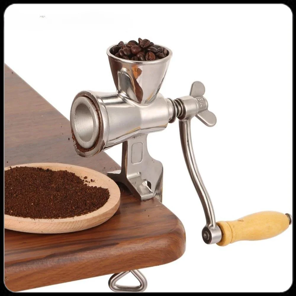 

Household Manual Grinder Soybeans Grain Grinder Flour Manual Stainless Steel Coffee Cereal Food Handheld Wheat Herb Kitchen Mill