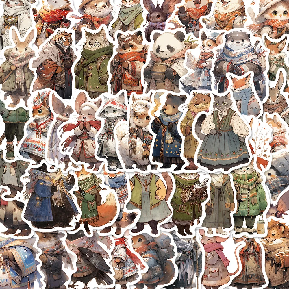 

10/30/50PCS New Animal Sticker Pack Cartoon Creative Animation Kids Computer Luggage Table Chair Decoration Waterproof Wholesale