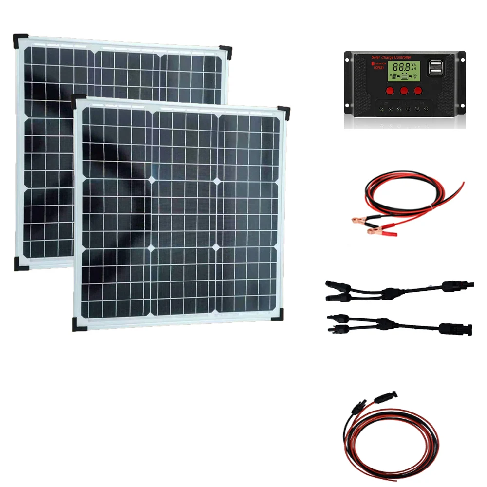 

Solar Panel Kit 12V 50W 100W 140W Rigid Solid Monocrystalline Solar Cell 18V Temper PV Manufacturer For Home Energy System