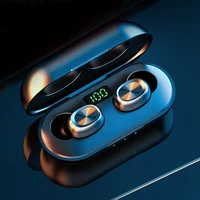 2022 tws wireless bluetooth music earphone led display sports waterproof wireless headphone hifi stereo earbuds with microphone