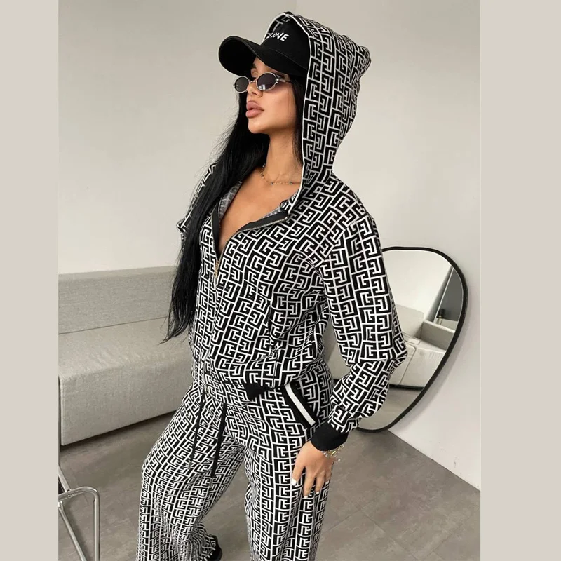 Женская спортивная одежда комплект из двух предметов Осенний Модный свитшот