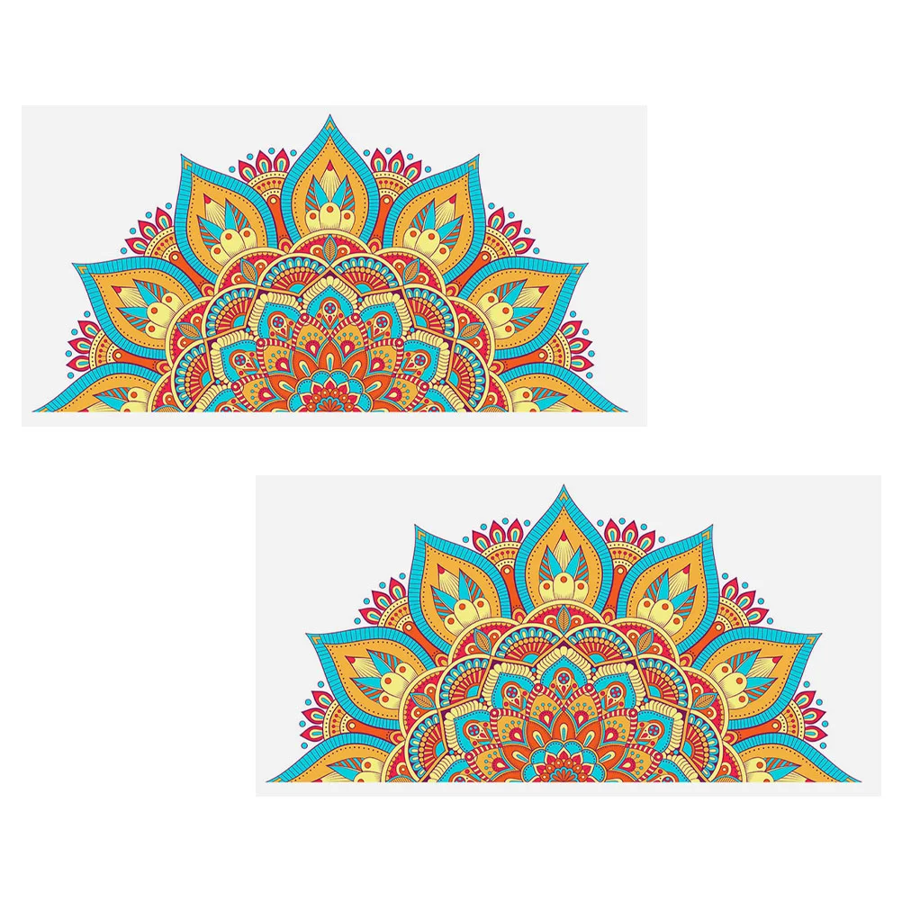 

2 Pcs Mandala Wall Sticker Flower Decals Mandala Door Sticker Mural Mandala Wall Stickers Pvc Mandala Background