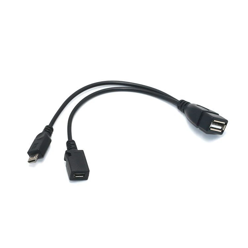 

New Hot 2 In 1 OTG Micro USB Host Power Y Splitter USB Adapter to Micro 5 Pin Male Female Cable