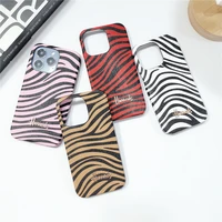 luxury animal leather zebra 3d metal letters female hard case for iphone 11 12 13 pro max 7 8 plus xr x xs se 2020 cover fundas