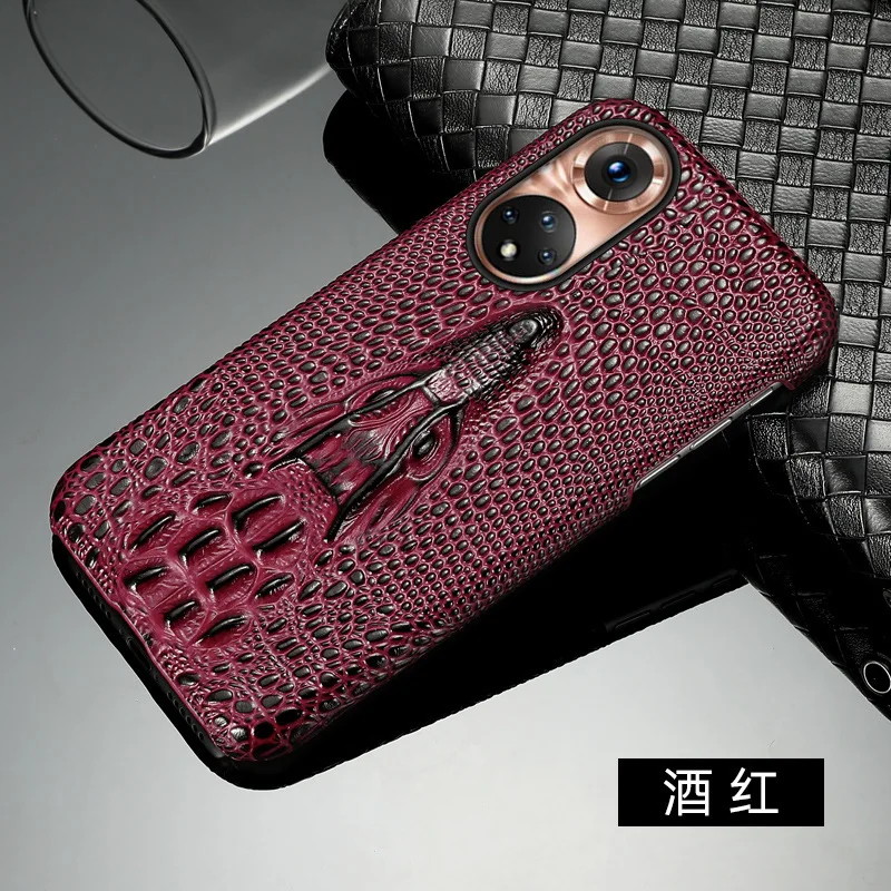Crocodile Genuine Leather Mobile Phone Cases For Honor 50 Pro Luxury Full Protection Cover For Honor50 Se 360 Full Coque Case