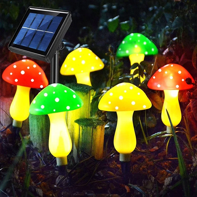

Outdoor Solar Garden Lights Cute Mushroom Shape Decorative Lamp LED Waterproof For Yard Backyard Lawn Path