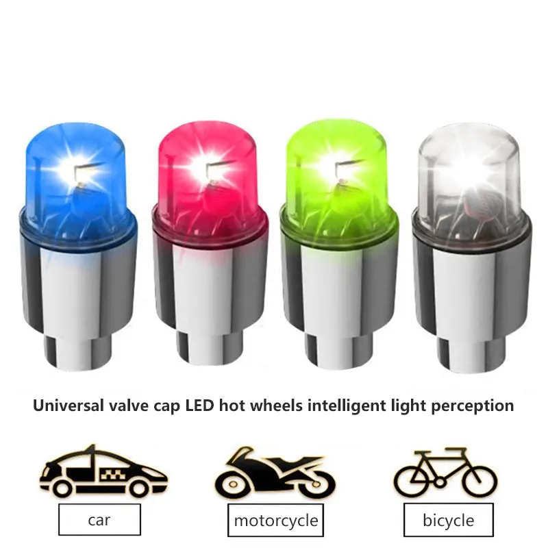 Купи 2PCS Car Wheel LED Light Motocycle Bike Light Tire Valve Cap Decorative Lantern Lights Tire Valve Cap Flash Spoke Neon Lamp за 199 рублей в магазине AliExpress