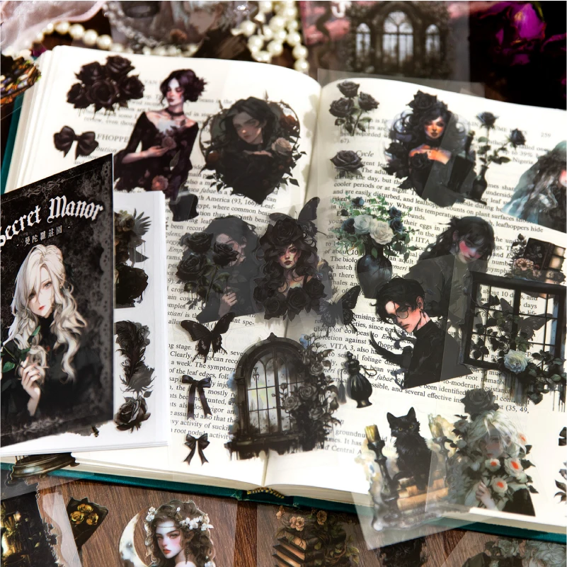 54 шт./упаковка винтажные наклейки для девочек в темноте