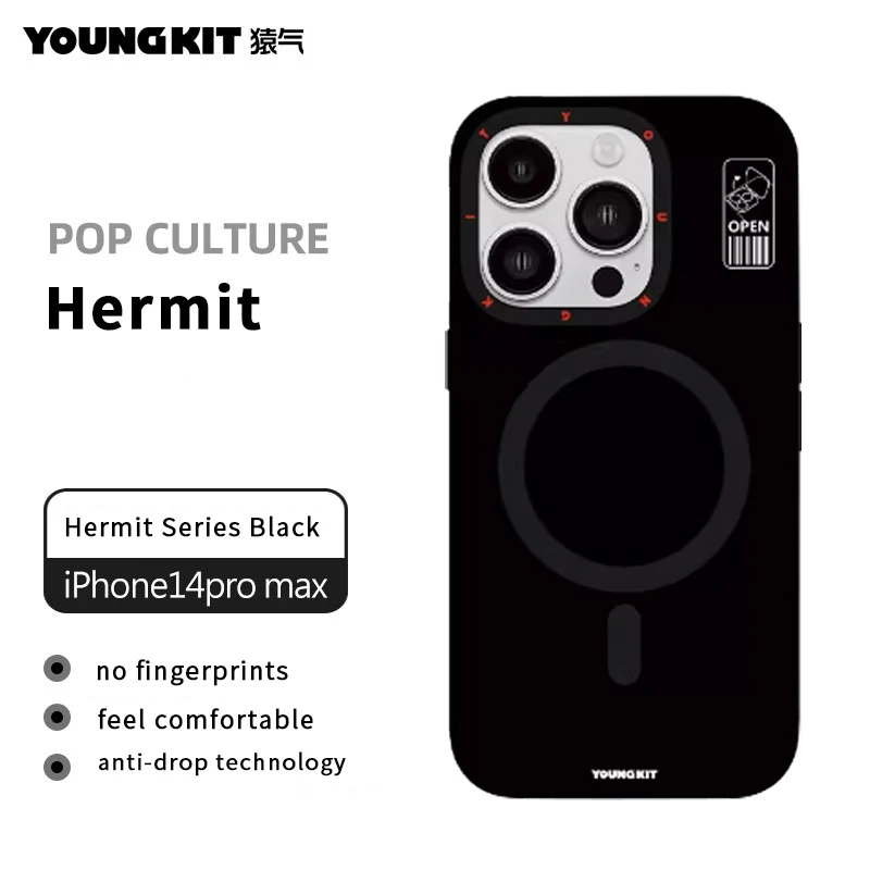 

Youngkit Original Shockproof Stand Hermit Cover for Iphone 13 14 Pro Max Case Len All-inclusive Antidrop Frosted Clear Shell