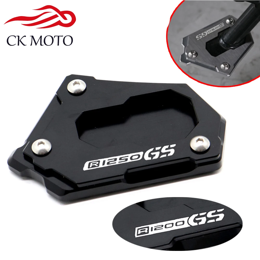 

For BMW R1250GS Adventure R 1200 GS LC R1200GS Adv CNC Kickstand Side Stand Vergroter Plaat Extension Pad LOGO R1200GS R1250GS
