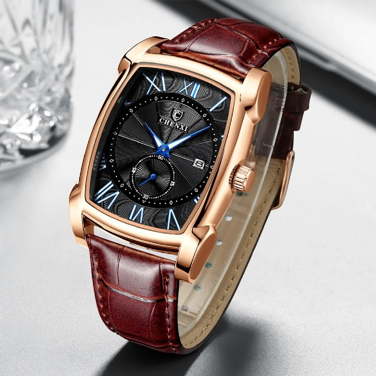 

CHENXI 2022 New Watch Luxury Retro Men Watches Business Waterproof Quartz Wristwatch Male Calendar Roman Numerals Stop Watch