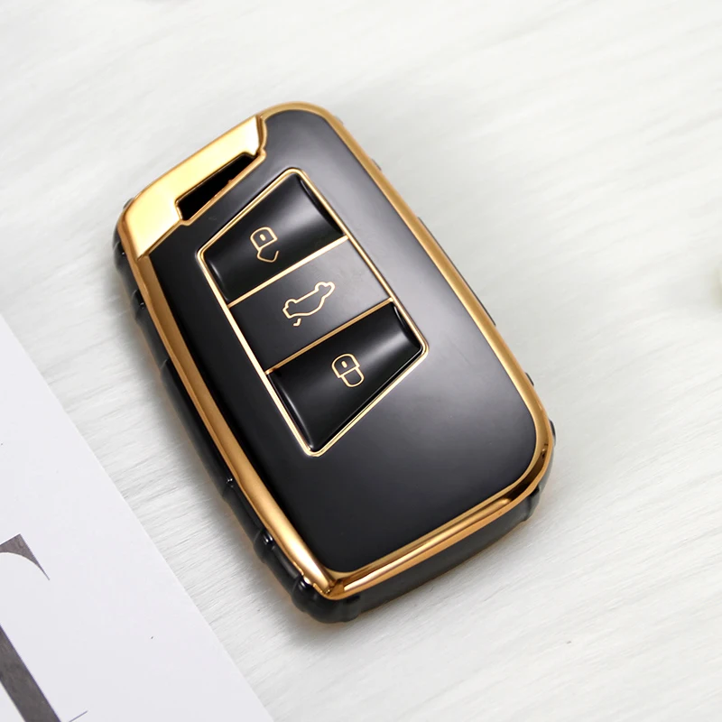 

3 Buttons Soft TPU Car Key Case Cover Shell For Volkswagen VW Magotan Passat B8 Golf For Skoda Superb A7 Car-Styling Accessories