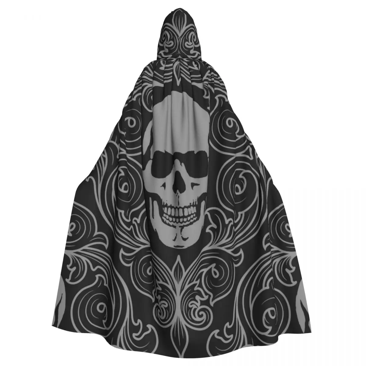 

Adult Cloak Cape Hooded Retro Skulls Medieval Costume Witch Wicca Vampire Elf Purim Carnival Party