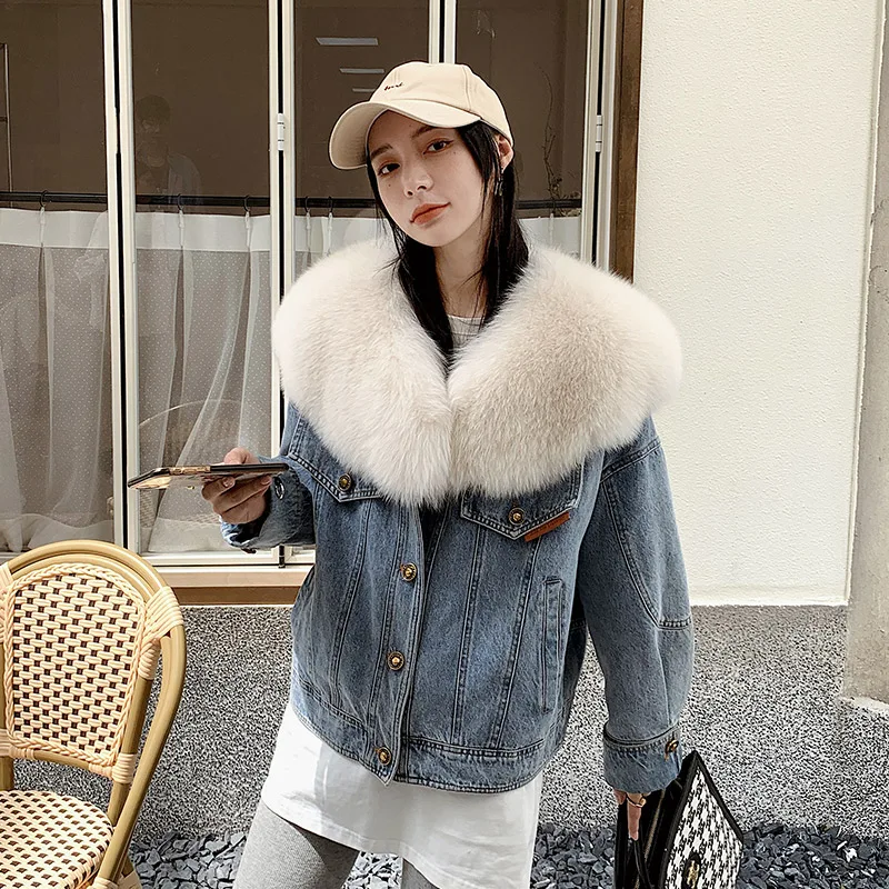 

Женская приталенная шуба из лисьего меха, верхняя одежда TZ02, новинка 2022