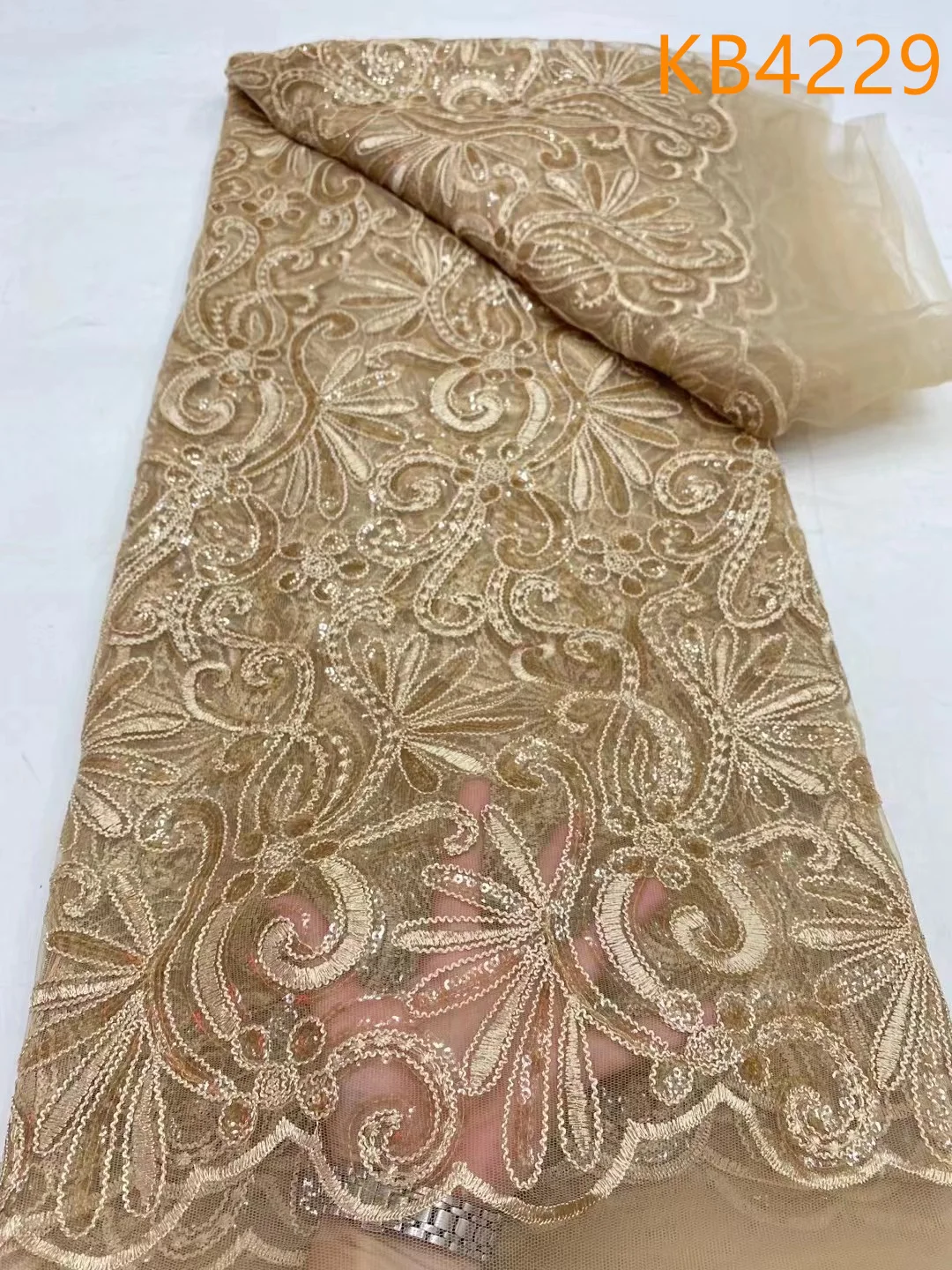 Африканская зеленая кружевная ткань с блестками Тюлевое кружевное свадебное