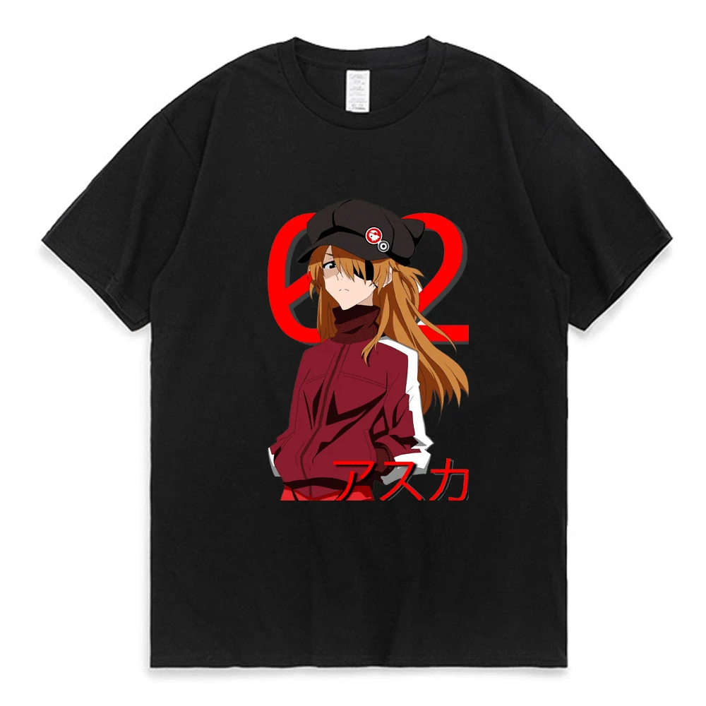 

Anime Evangelion Eva Asuka Risoli Cosplay T Shirt for Men and Women Summer Couple Oversized T-shirt Short Sleeves Cotton Tees