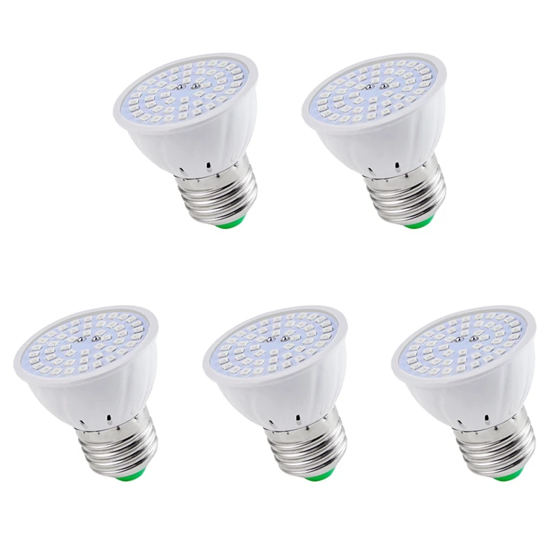 

5X E27 80 Leds Plant Grow Lamp LED Full Spectrum Growth Light Bulbs Seedling Flower Phyto Lamp