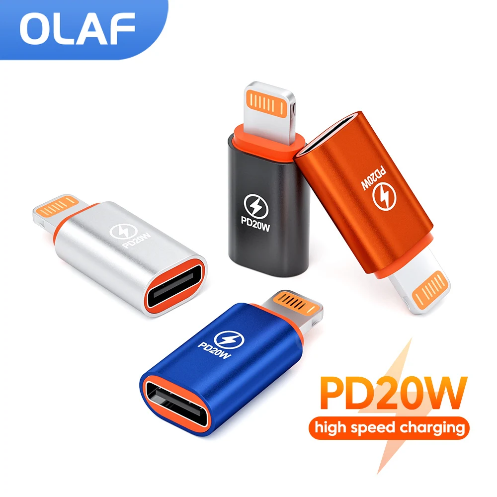 Адаптер OLAF OTG USB C к Lightning для iOS переходник папа-Type c мама для iPhone 14 13 11 Macbook 20 Вт Быстрый OTG коннектор