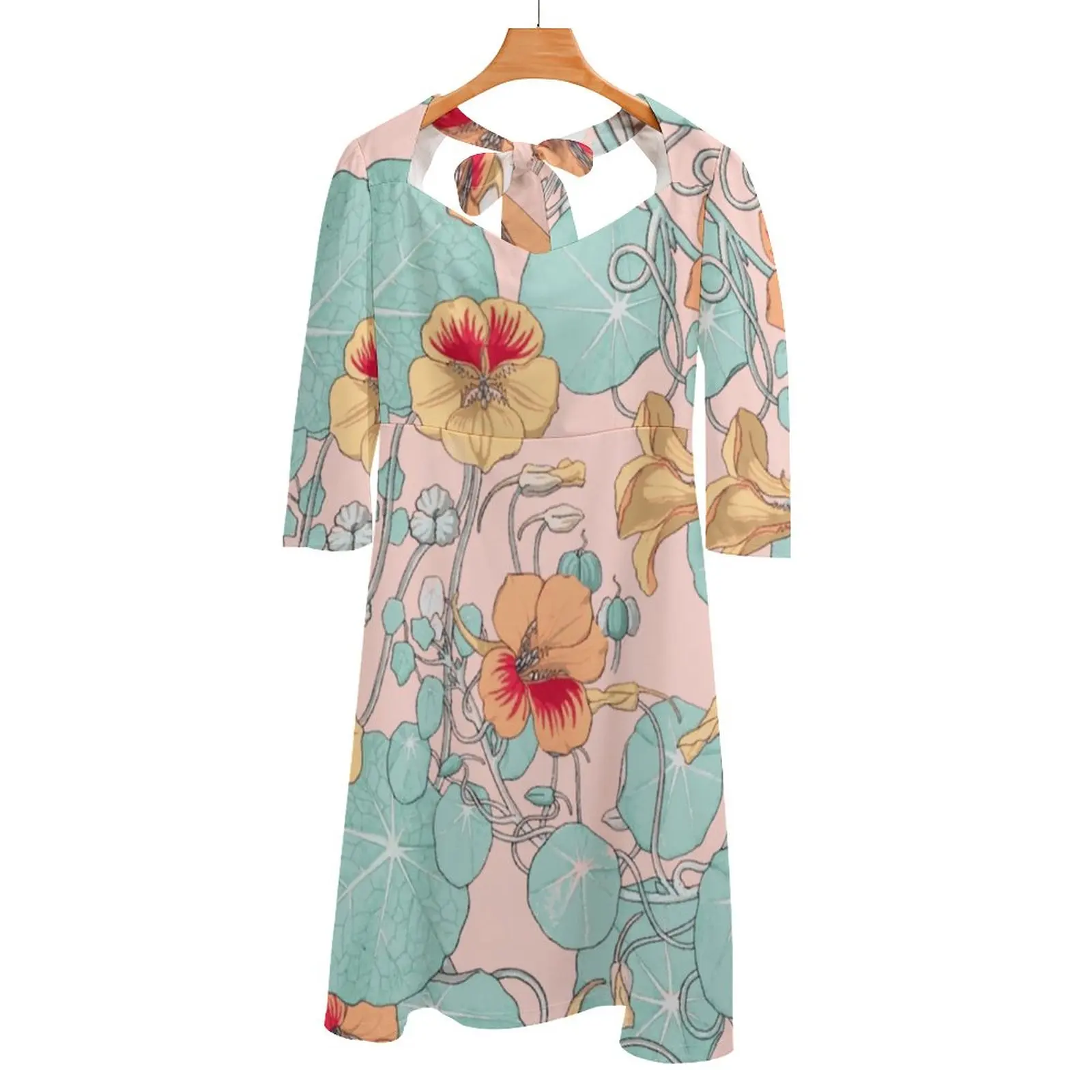 

Lily Pond #Decor #Buyart Back Lacing Backless Dress Square Neck Dress Fashion Printed Dress 6Xl Pattern Watercolor Acrylic