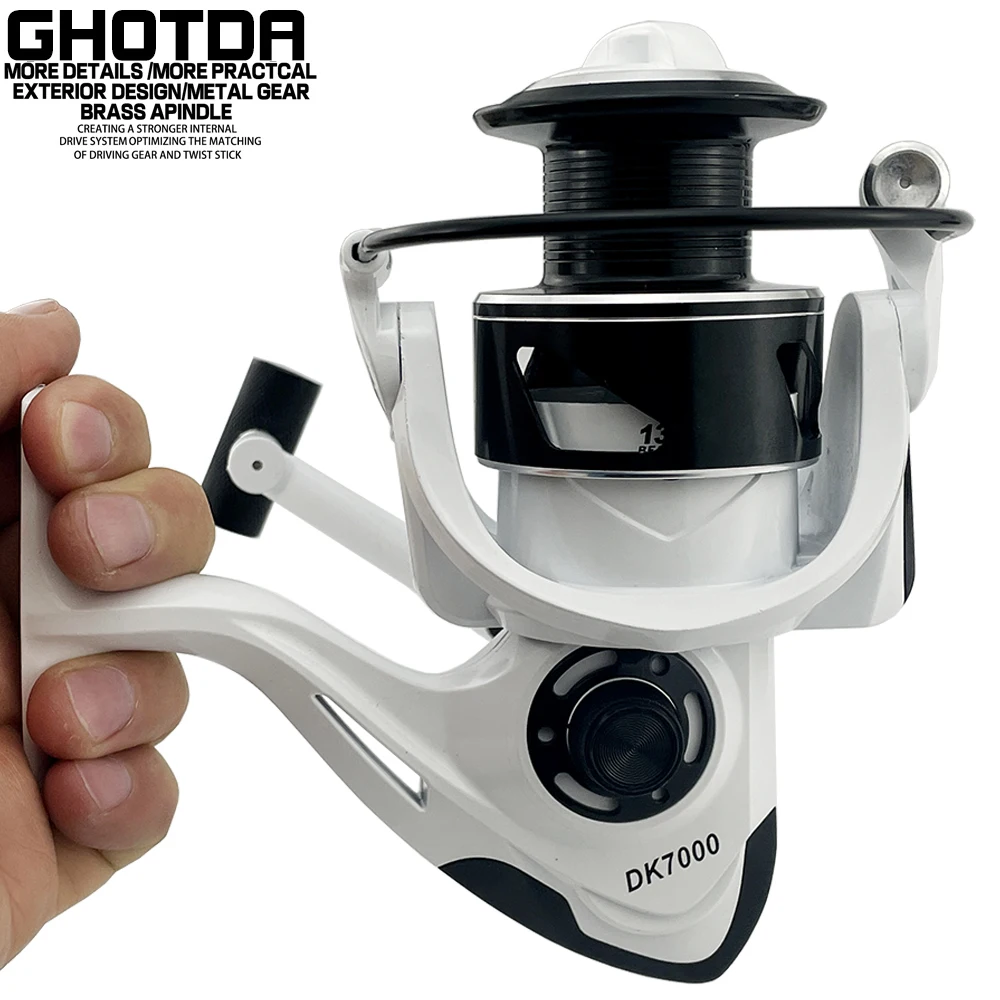

GHOTDA Spinning Fishing Reel Freshwater/Saltwater Carp Fishing Reel 10KG Max Drag Spool Wheel Smooth Spinning Reel