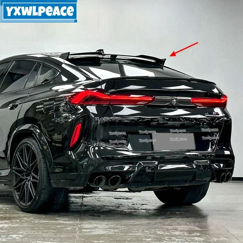 

Спойлер для BMW G06 X6 2019 2020 2021 2022 LD Style из настоящего углеродного волокна/АБС-пластика, глянцевый черный спойлер на крышу заднего окна, автомобильные аксессуары