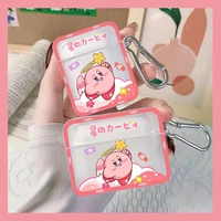 cute cartoon kirby airpods 3 case apple airpods 2 case airpods pro case iphone earphone accessories air pod anti drop cover gift