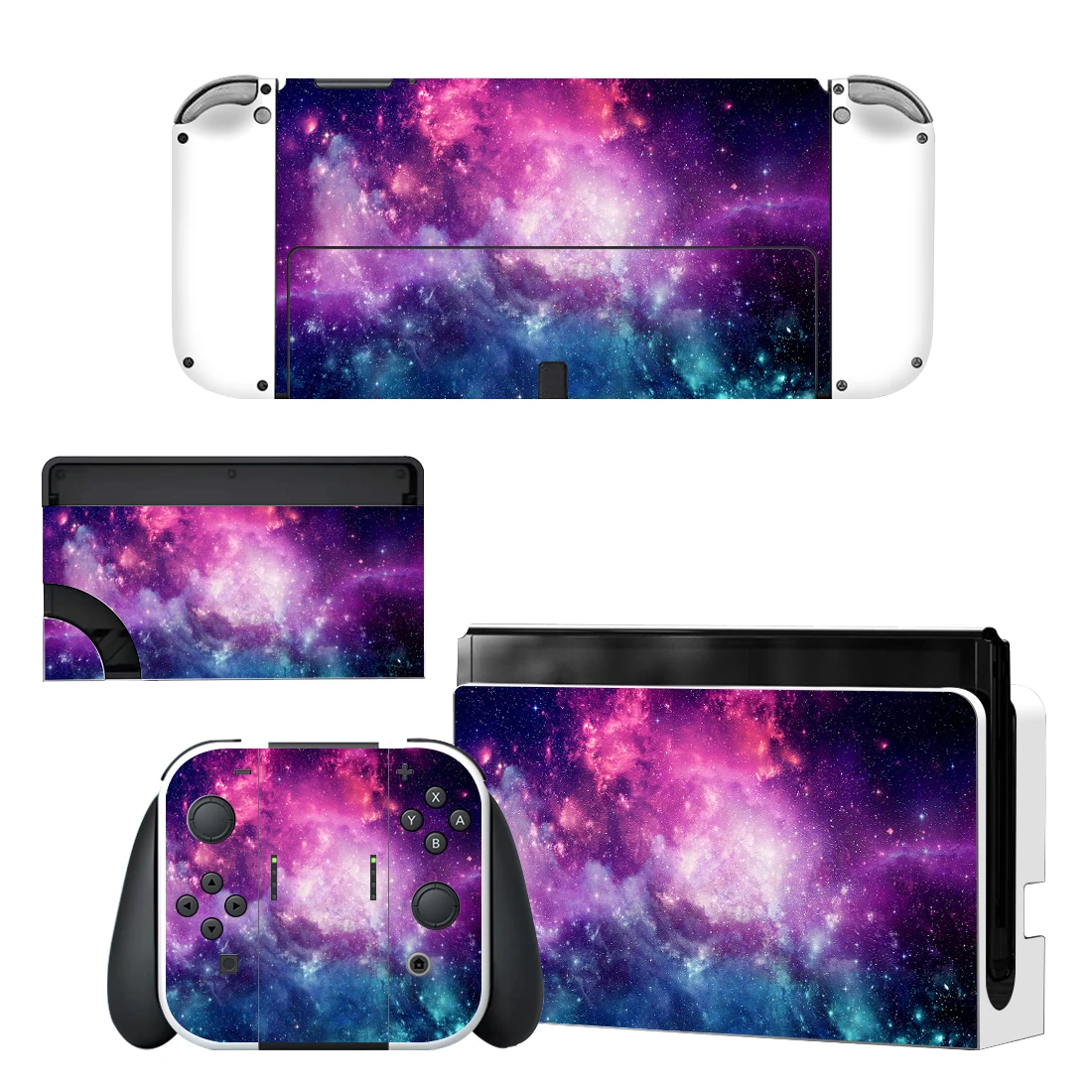 

Full Body Protective Cover Skin Art Decals for NS Switch Oled Game Console Controller Decor 1set Starry Colorful Sticker