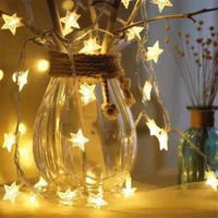1 5m led garden lights star shaped curtain string soft lighting indoor outdoor handicraft decoration garland lamp for christmas