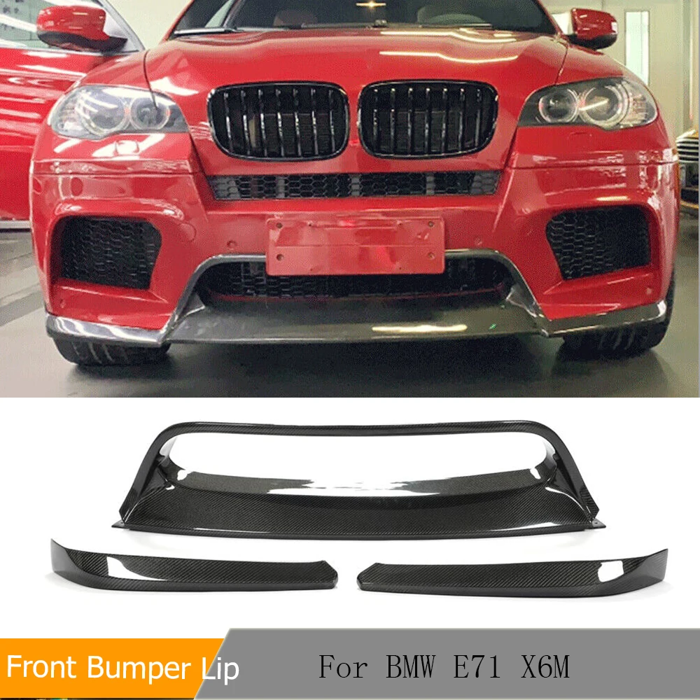 

Carbon Fiber Front Bumper Lip for BMW X5M E70 X6M E71 2010-2014 Front Lip Spoiler Body Kit (3pcs/set) Lip Spoiler Splitters FRP